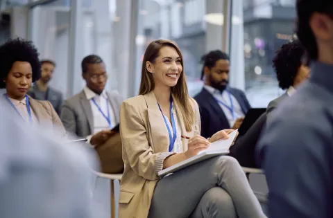 Woman taking notes